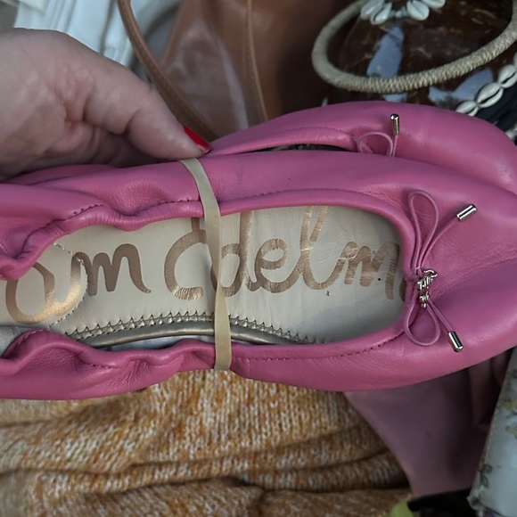 Sam Edelman Fuchsia Leather Flats - Picture 1 of 1